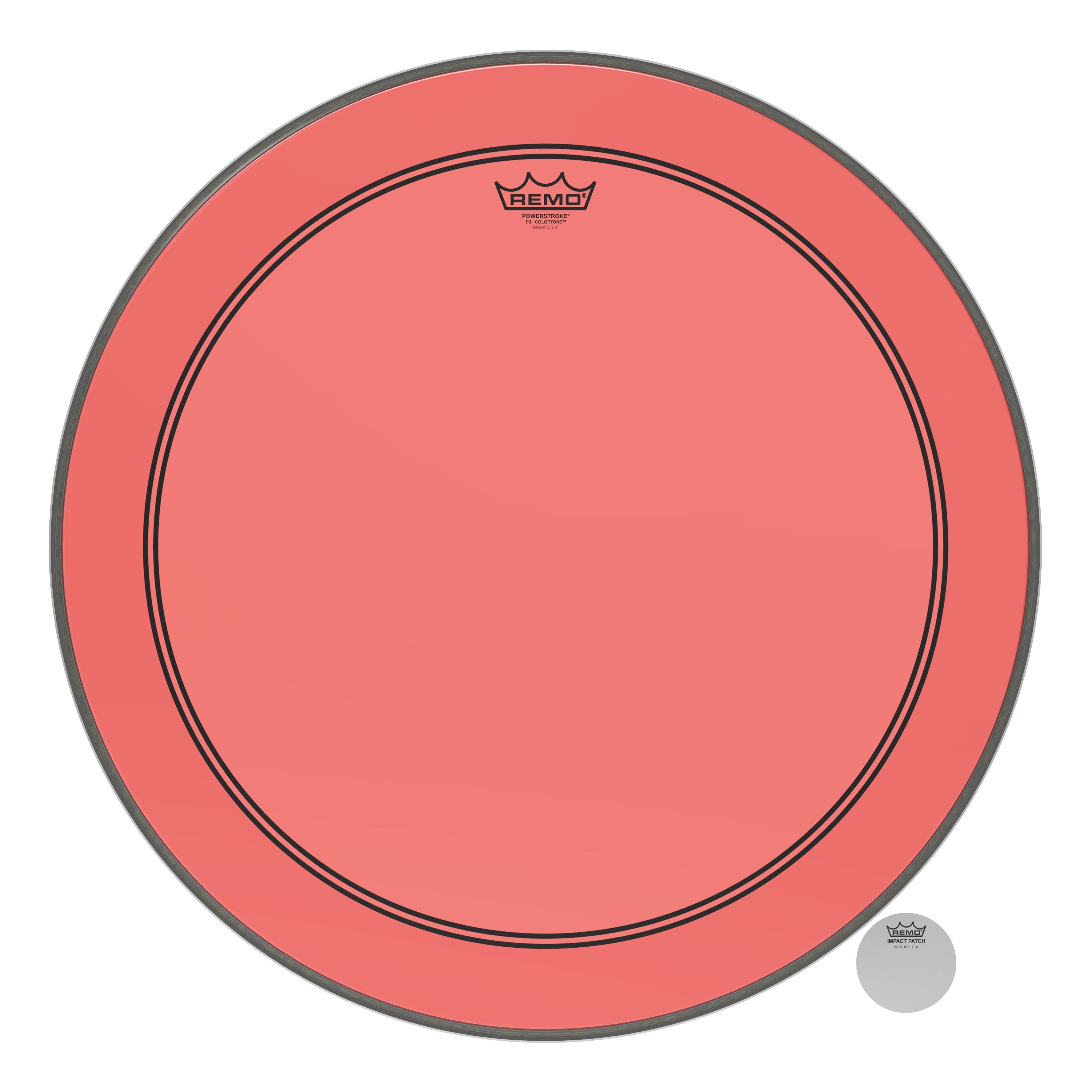 Remo Powerstroke P3 Colortone Red 24 Inch Bass Drum Head