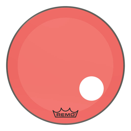 Remo Powerstroke P3 Colortone Red 24 Inch Bass Drum Head w/5" Offset Hole