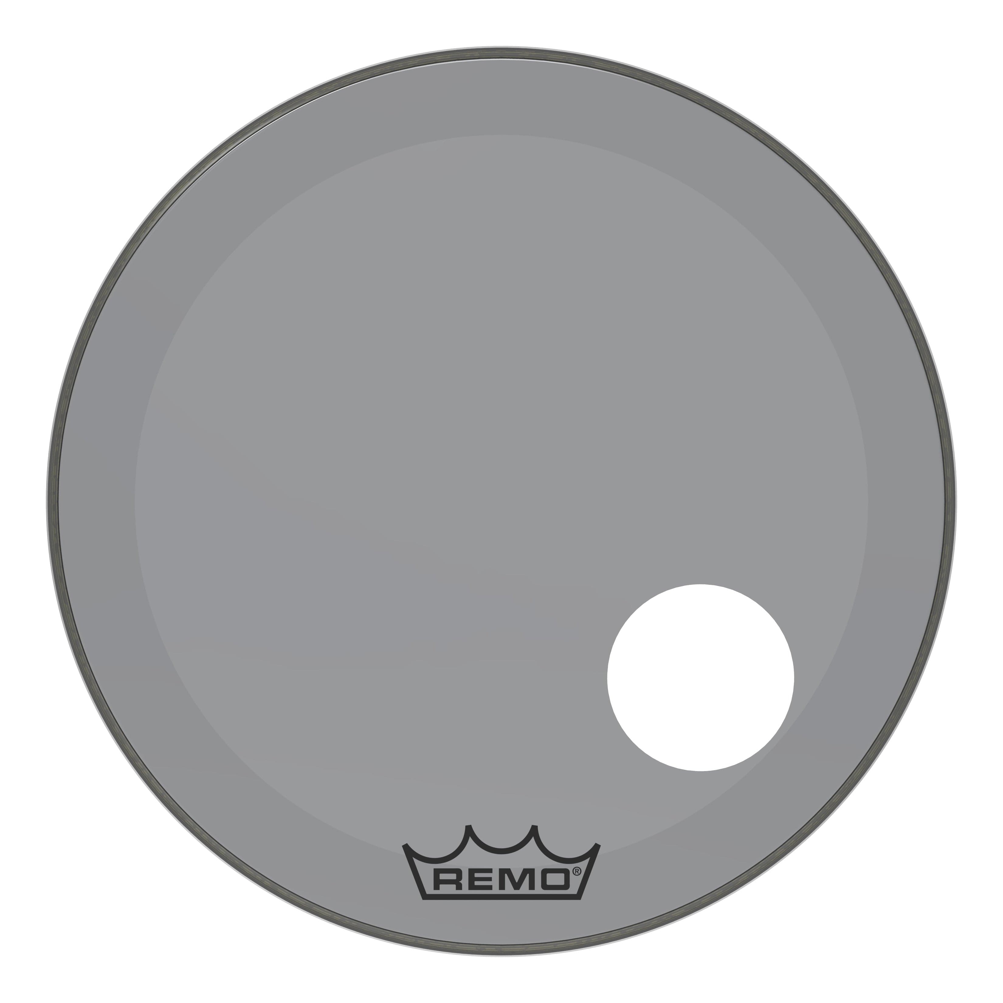 Remo Powerstroke P3 Colortone Smoke 24 Inch Bass Drum Head w/5" Offset Hole