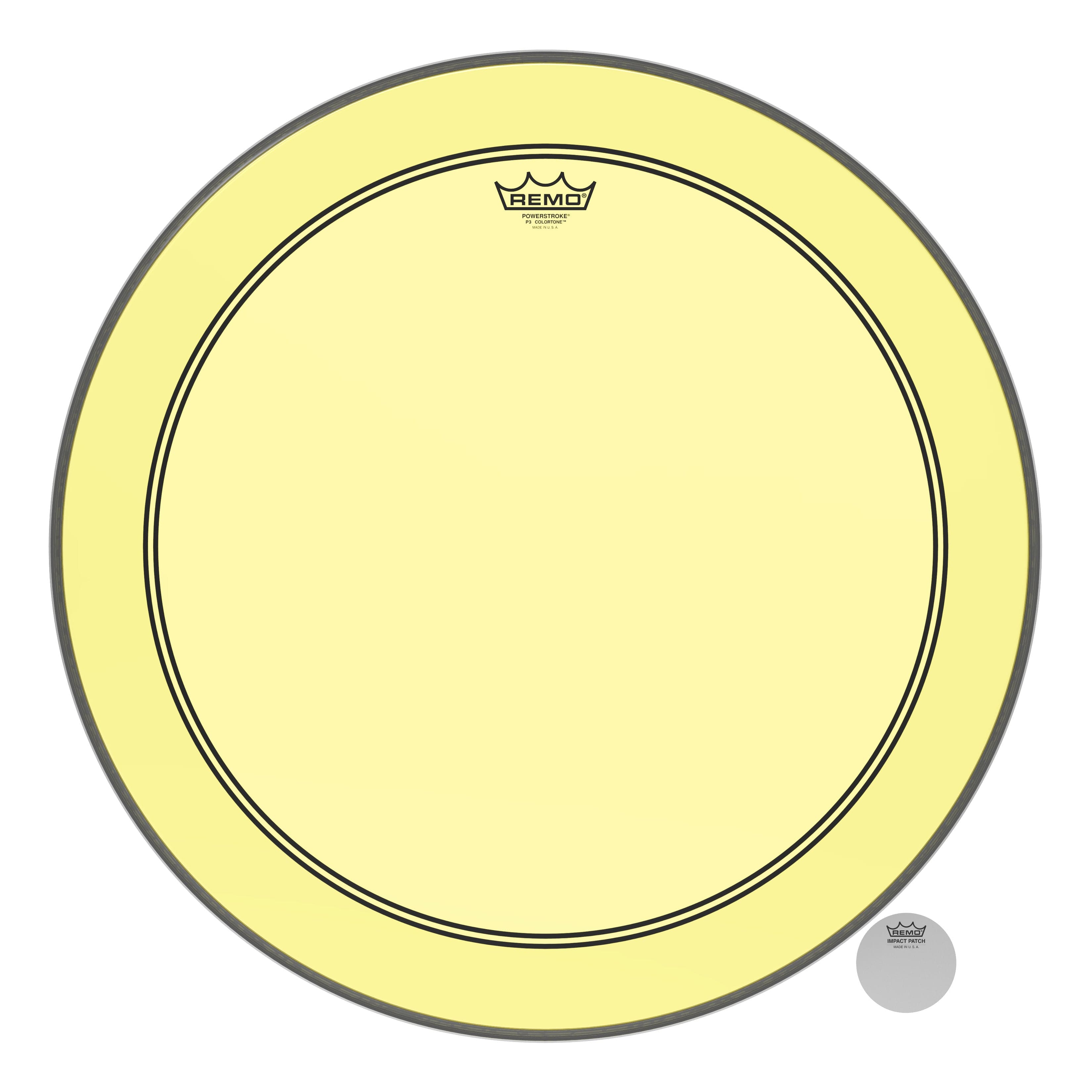 Remo Powerstroke P3 Colortone Yellow 24 Inch Bass Drum Head