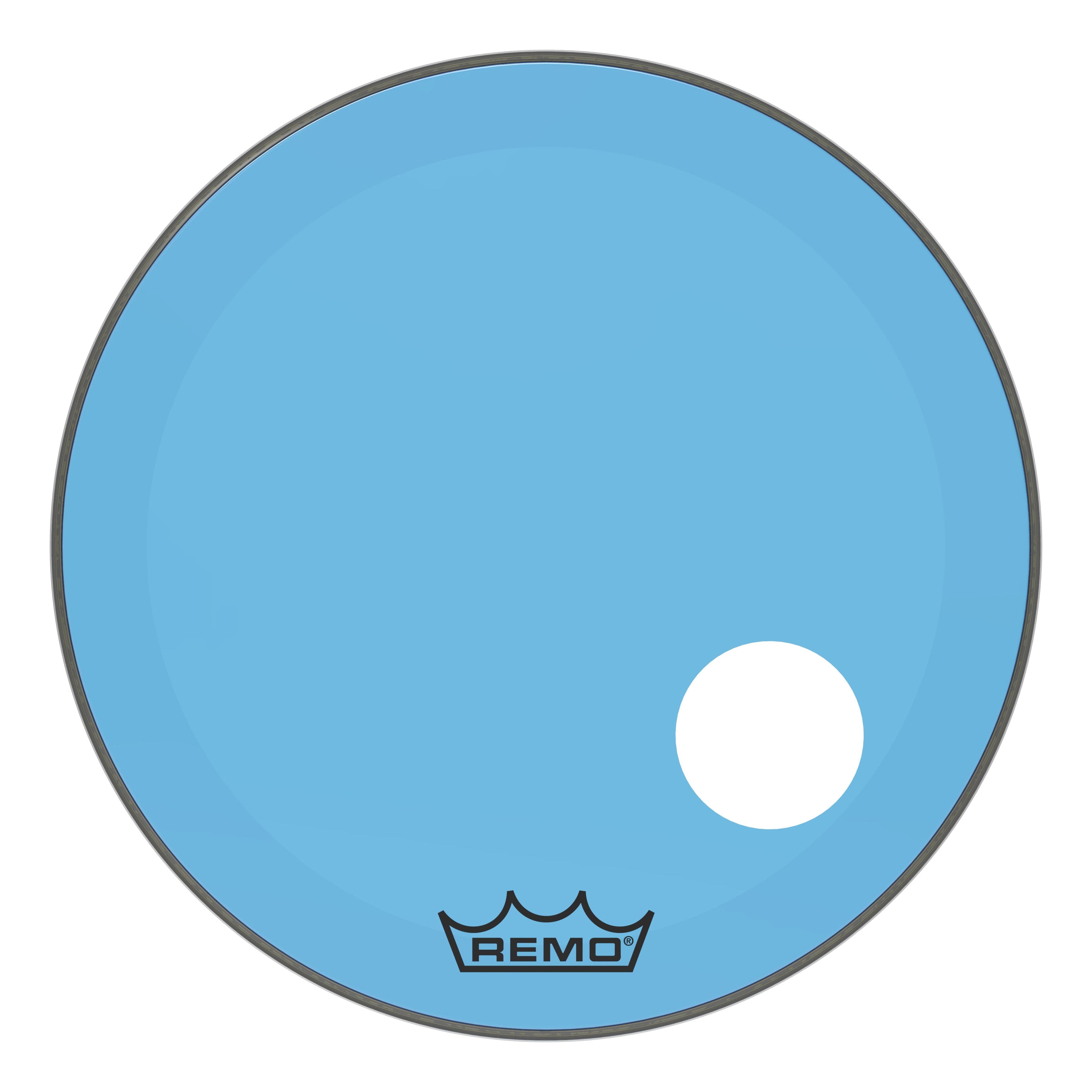 Remo Powerstroke P3 Colortone Blue 26 Inch Bass Drum Head w/5" Offset Hole