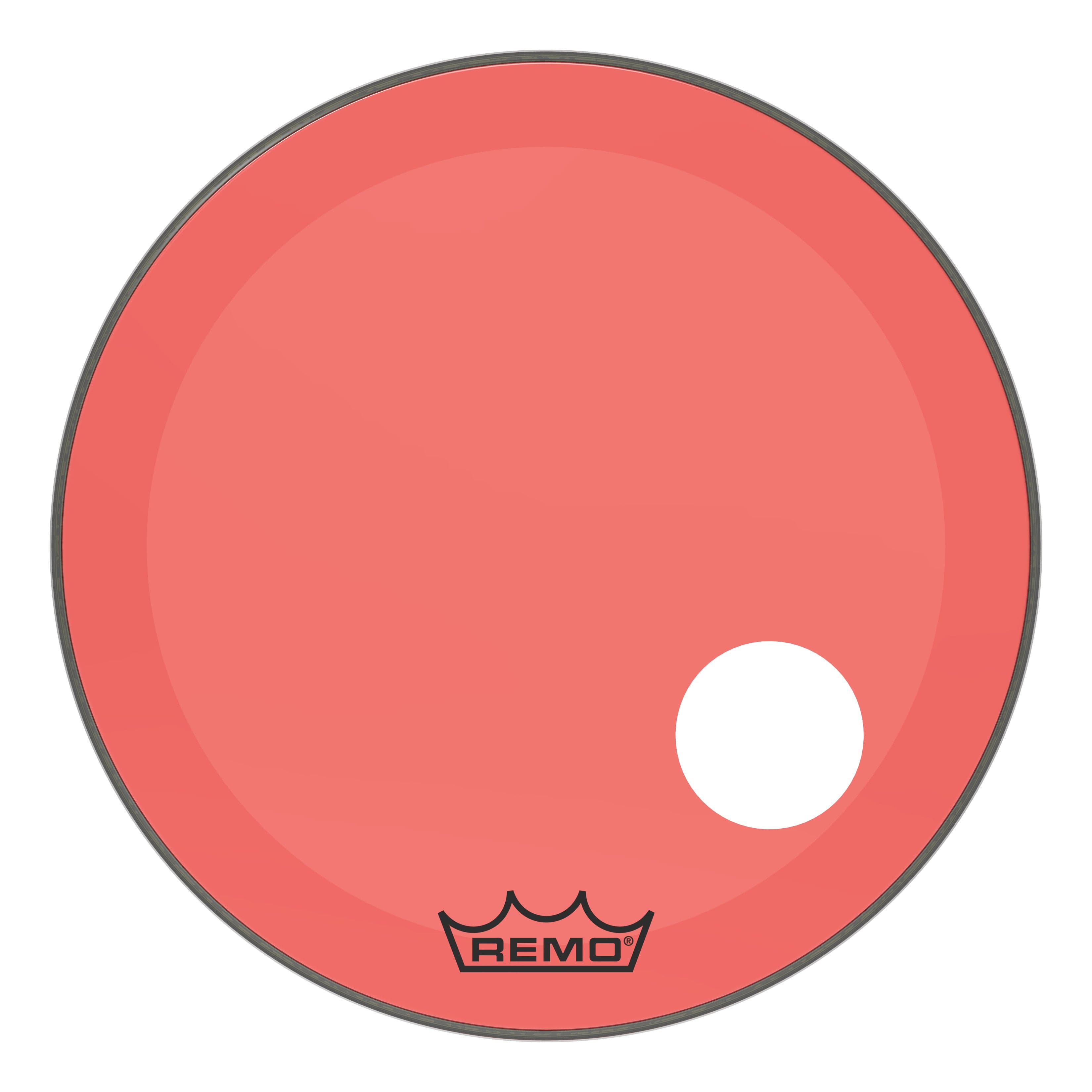 Remo Powerstroke P3 Colortone Red 26 Inch Bass Drum Head w/5" Offset Hole