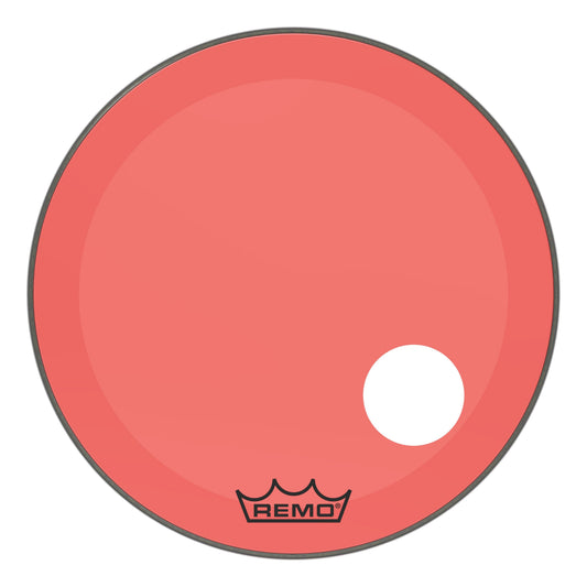 Remo Powerstroke P3 Colortone Red 26 Inch Bass Drum Head w/5" Offset Hole