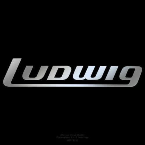 Ludwig Chrome Bass Drum Logo Decal - Block Logo 2.5"x7"