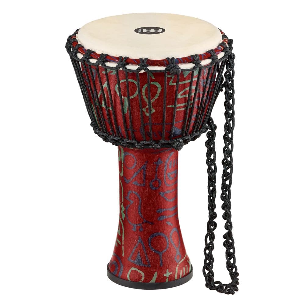 Meinl Rope Tuned Travel Djembe, 8, Pharaoh's Script, Goat Head