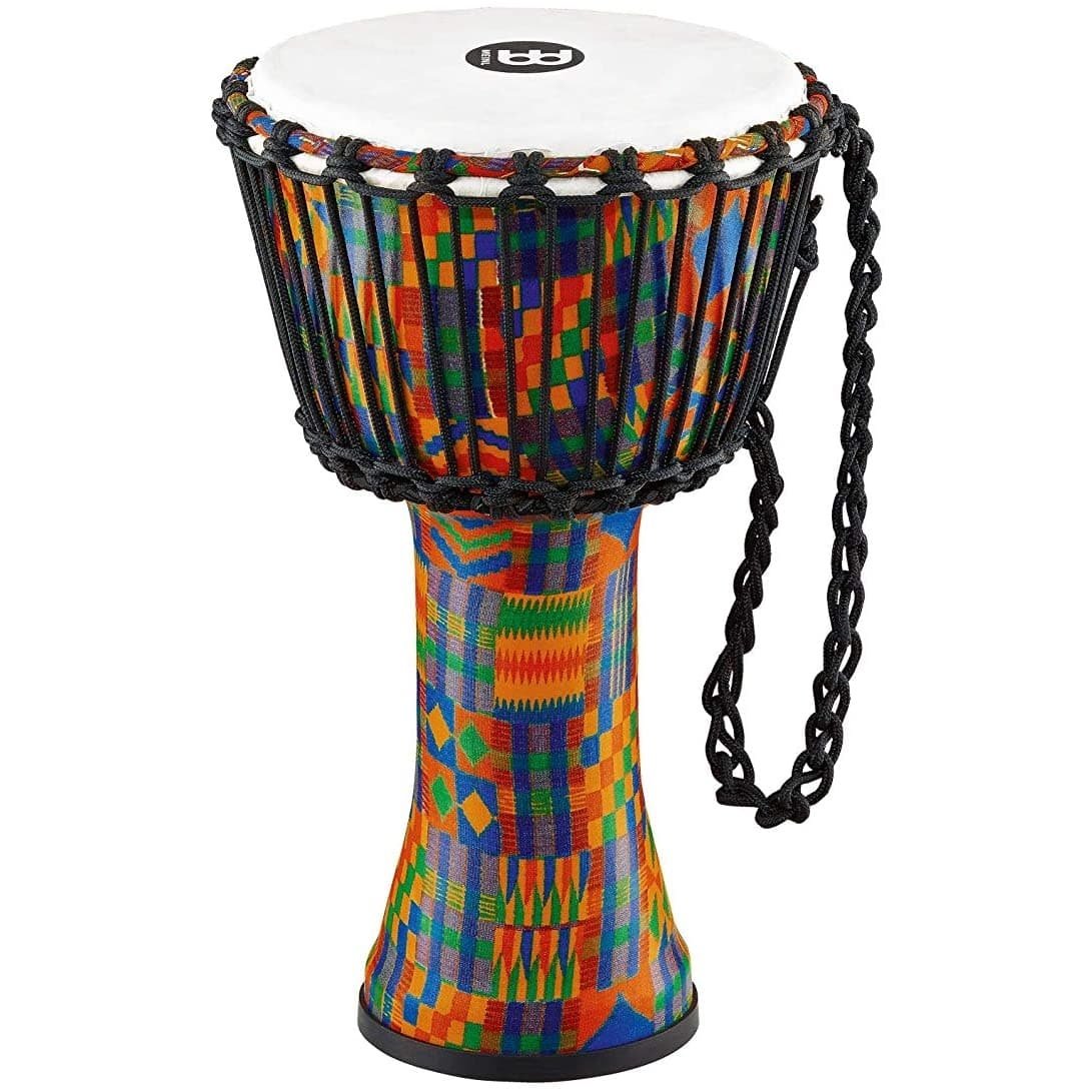Meinl Rope-Tuned Travel Djembe w/Synthetic Head 8" Kenyan Quilt