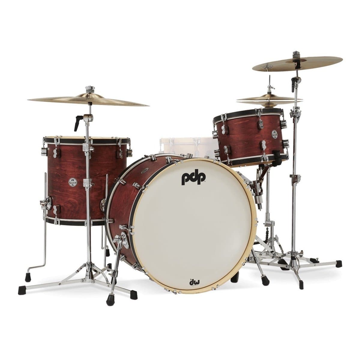 PDP Classic Wood Hoop 3pc 24in Bd, Oxblood w/Ebony Hoops