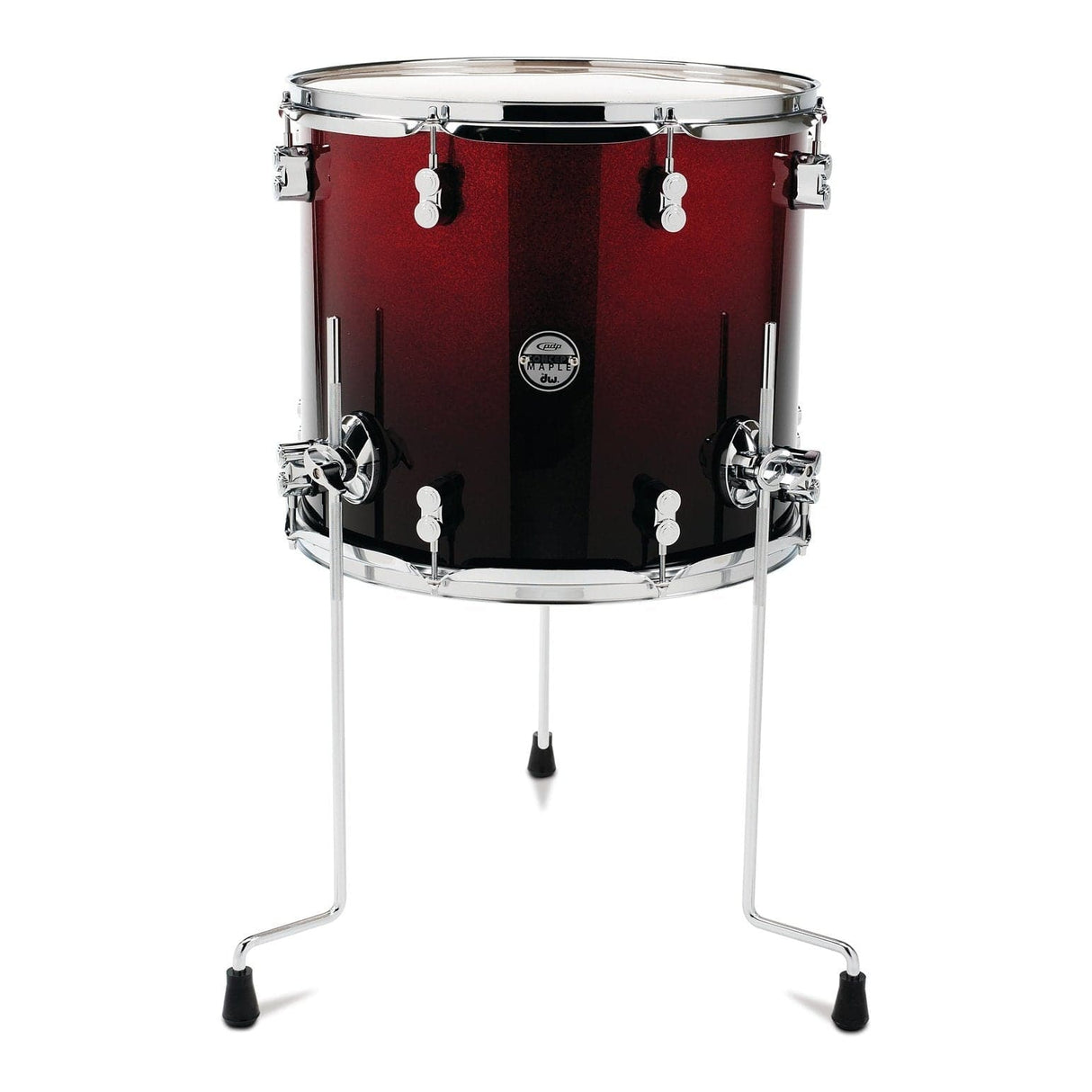 PDP Concept Maple Floor Tom - 16x14 - Red To Black Fade