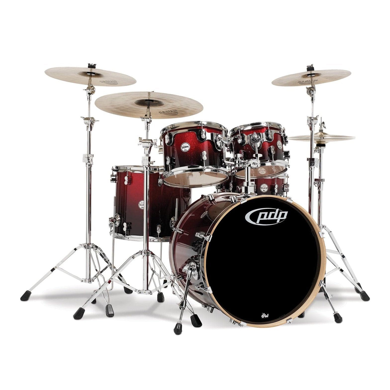 PDP Concept Maple Series 5pc Drum Set - Red To Black Fade