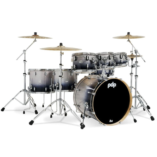 PDP Concept Maple PDCM2217SB 7pc Drum Set - Silver To Black Fade