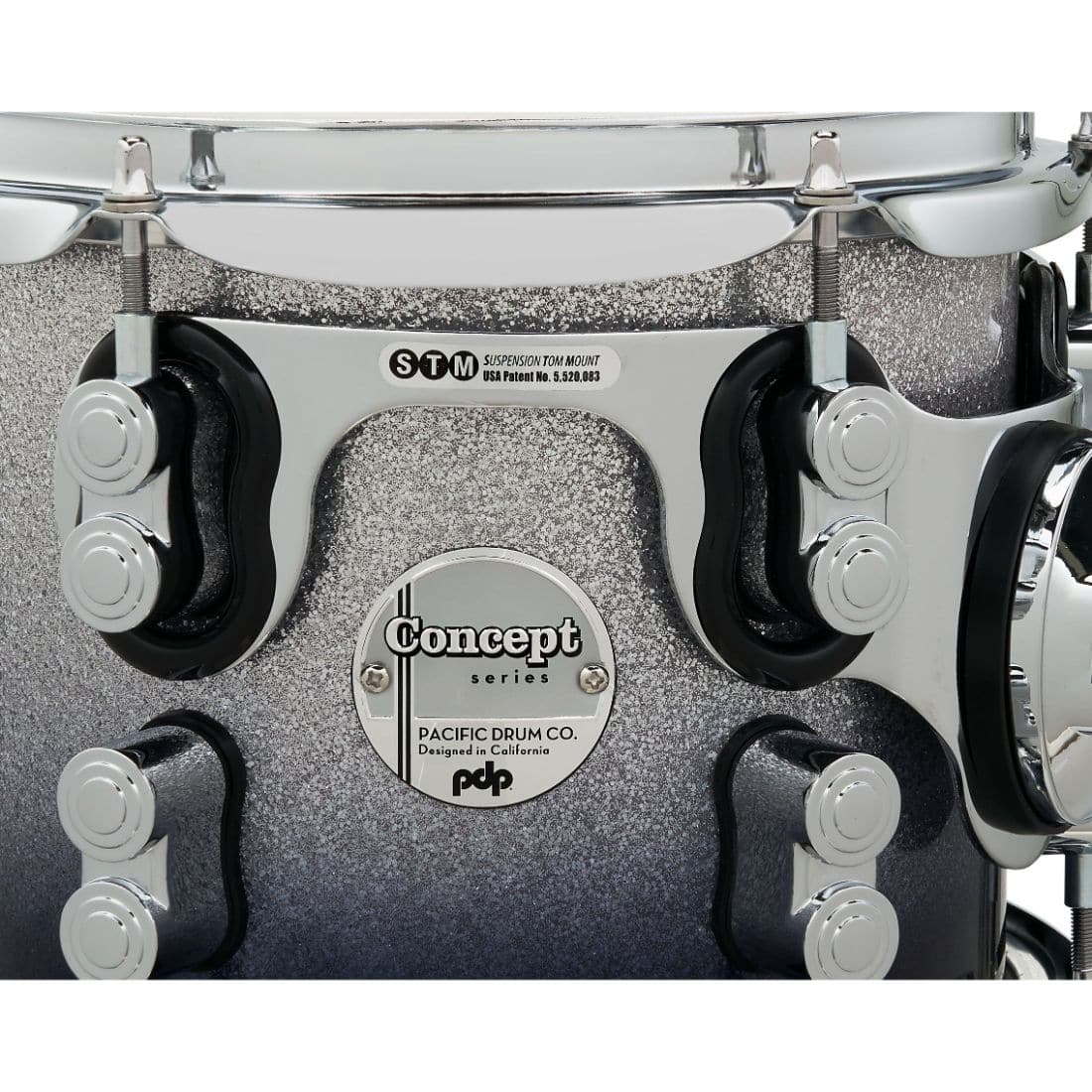 PDP Concept Maple PDCM2217SB 7pc Drum Set - Silver To Black Fade
