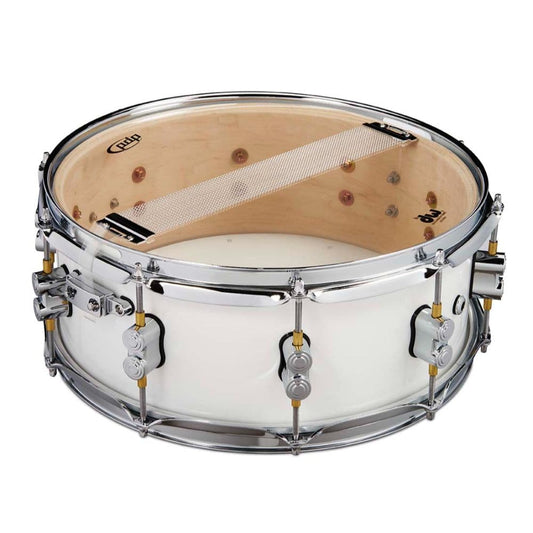 PDP Concept Series Maple Snare, 5.5x14, Pearlescent White w/Chrome Hw