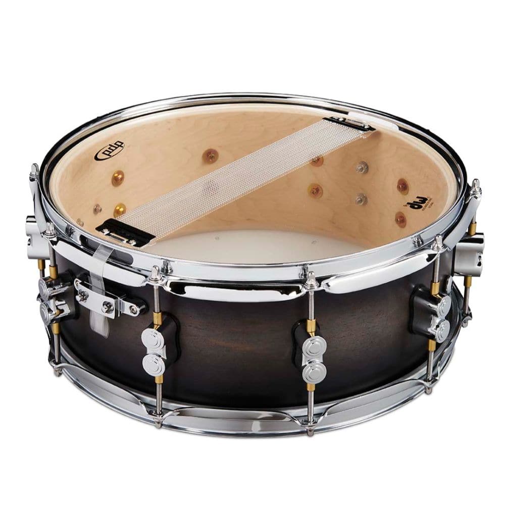 PDP Concept Series Maple Snare, 5.5x14, Satin Charcoal Burst w/Chrome Hw