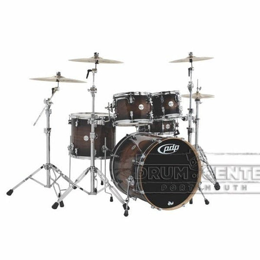 PDP Concept Exotic 5pc Drum Set Walnut Charcoal Burst