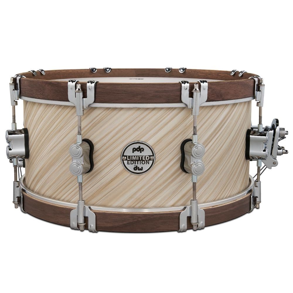 PDP Limited Edition Twisted Ivory Snare Drum 14x6.5 w/Walnut Hoops