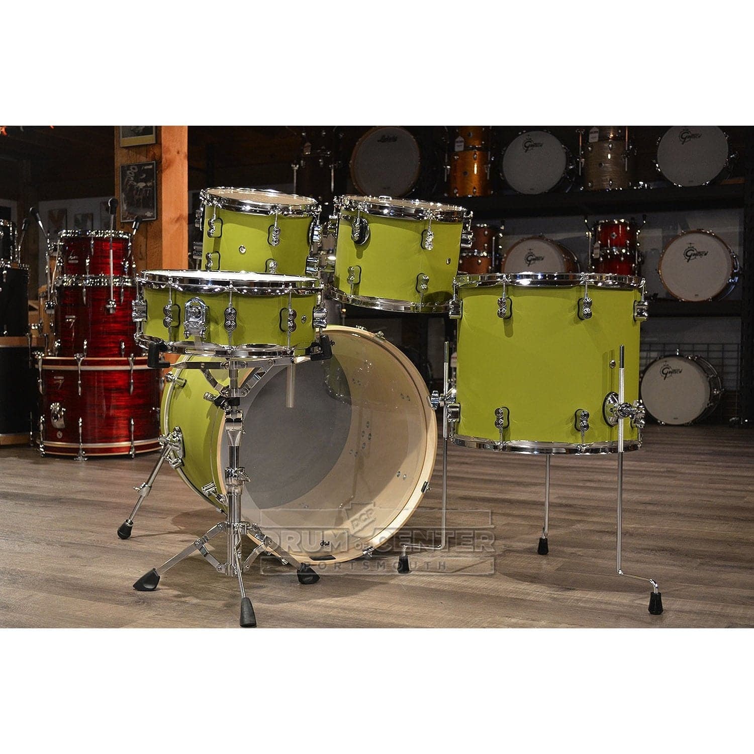 PDP Concept Series 5-Piece Maple Drum Set, Satin Olive