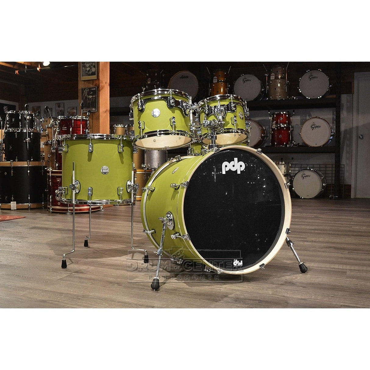 PDP Concept Series 5-Piece Maple Drum Set, Satin Olive