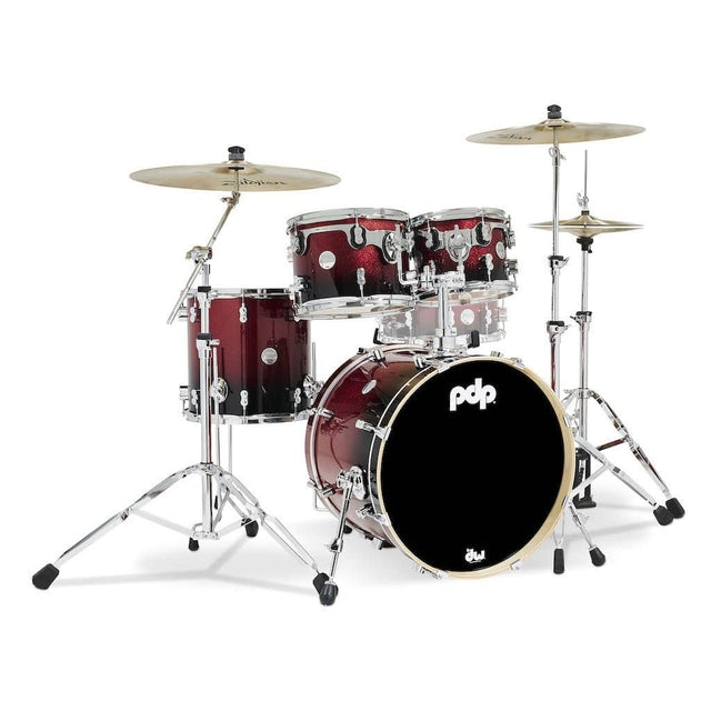 PDP Concept Maple 4pc Drum Set Red to Black Fade