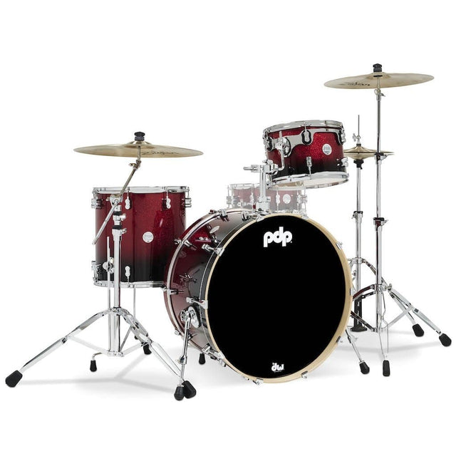 PDP Concept Maple 3pc Drum Set Red to Black Fade