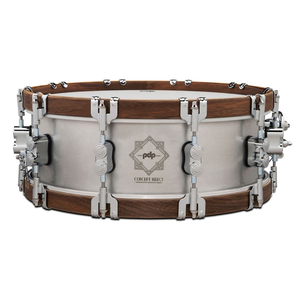 PDP Concept Select 14x5 Snare Drum 3mm Aluminum w/Walnut Wood Hoops