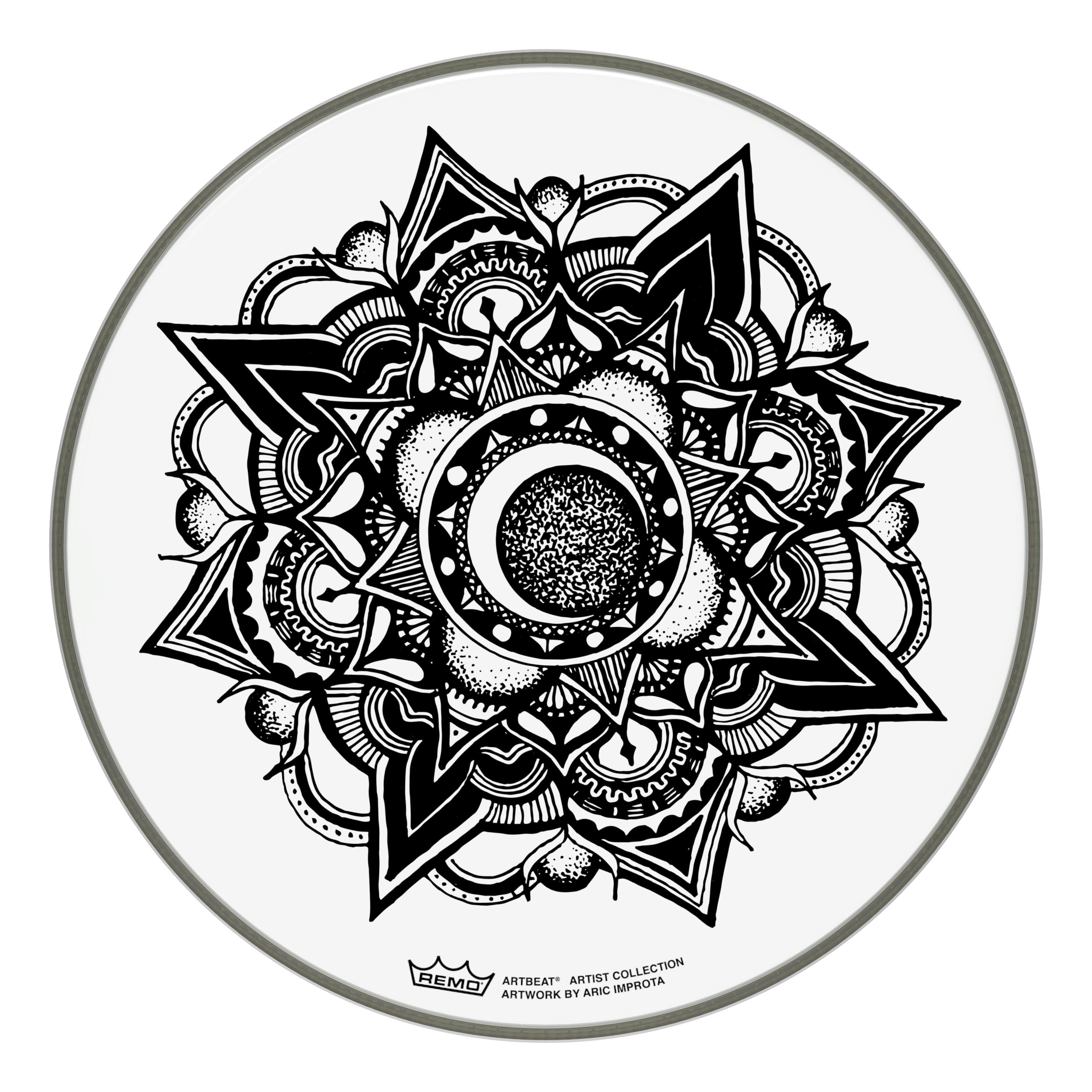 Remo ARTBEAT Artist Collection Drumhead - Aric Improta Nocturnal Bloom 14"