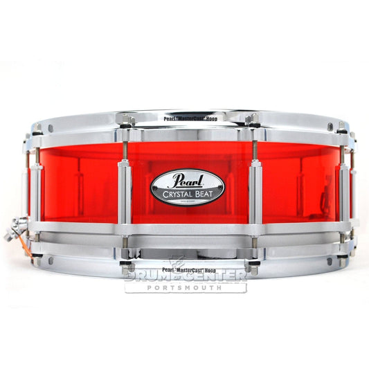 Pearl Crystal Beat Acrylic Free Floating Snare Drum 14x5 Ruby Red