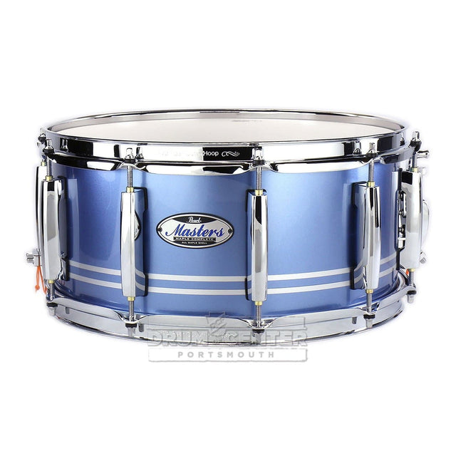 Pearl Masters Maple Complete 14x6.5 Snare Drum - Light Blue Metallic