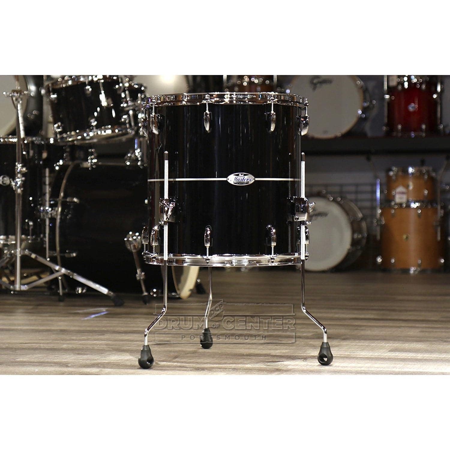 Pearl Masters Maple Complete 14x14 Floor Tom- Quicksilver Black