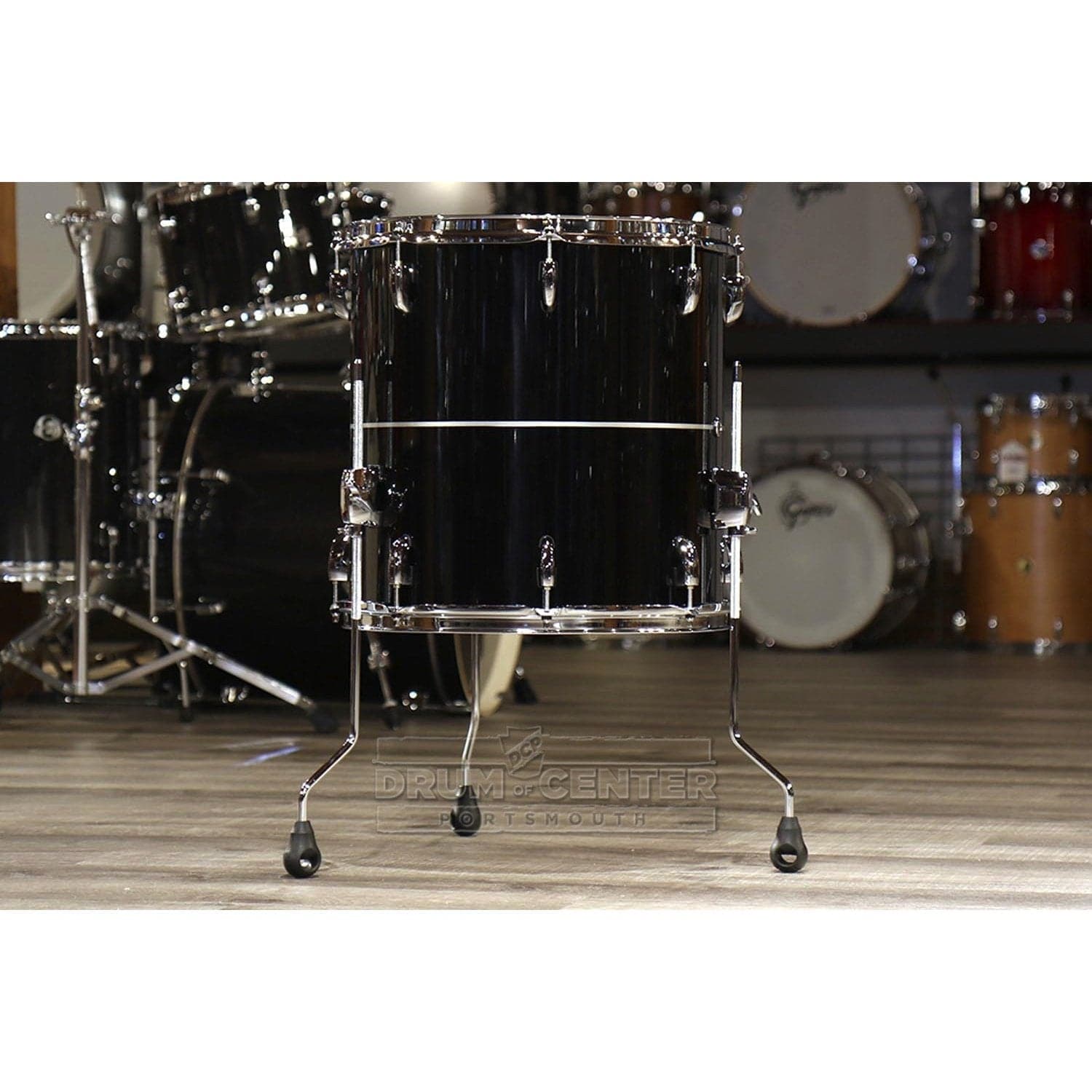 Pearl Masters Maple Complete 14x14 Floor Tom- Quicksilver Black