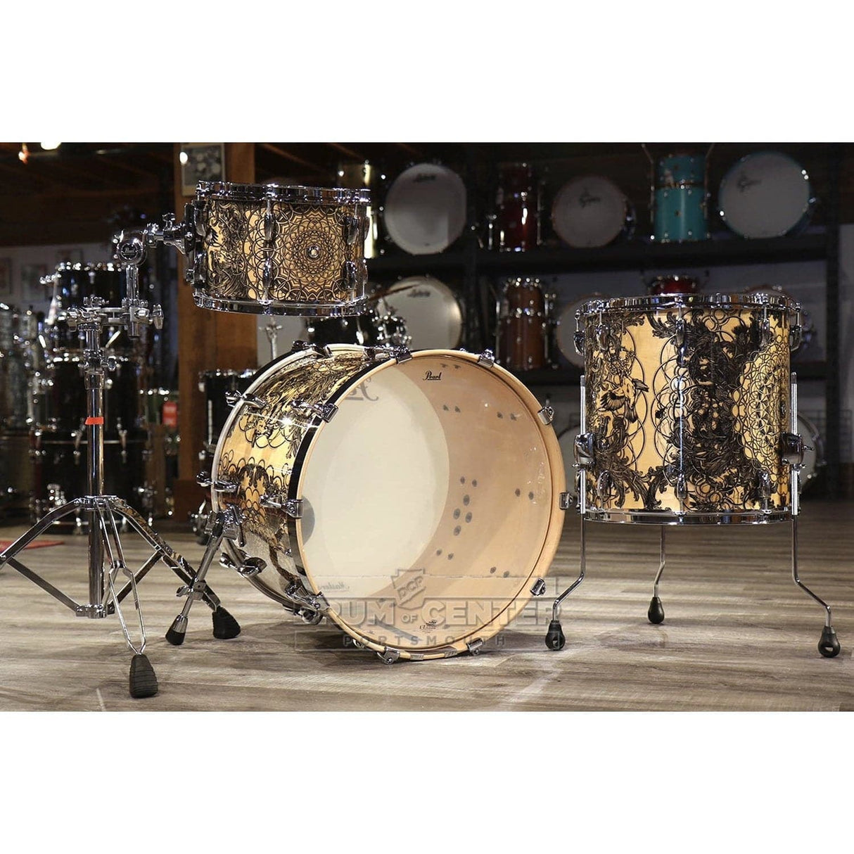 Pearl Masters Maple Complete 3pc Drum Set w/22bd - Cain & Abel