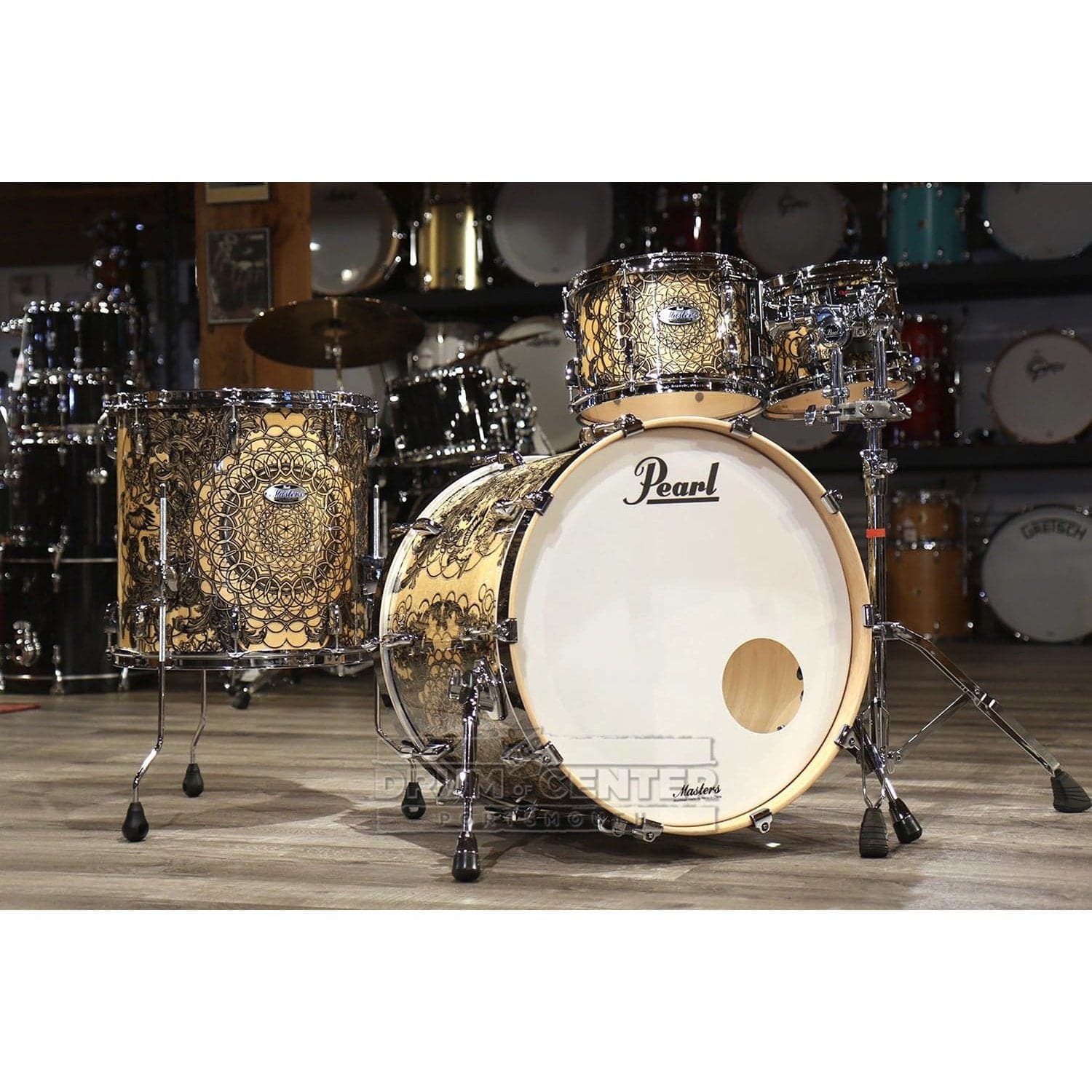 Pearl Masters Maple Complete 4pc Drum Set Cain & Abel