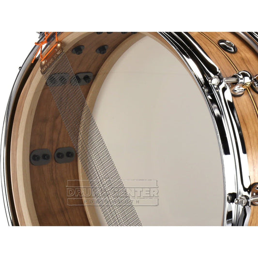 Pearl Music City Custom Solid Cherry 14x5 Snare Drum - Natural With Boxwood-Rose Inlay