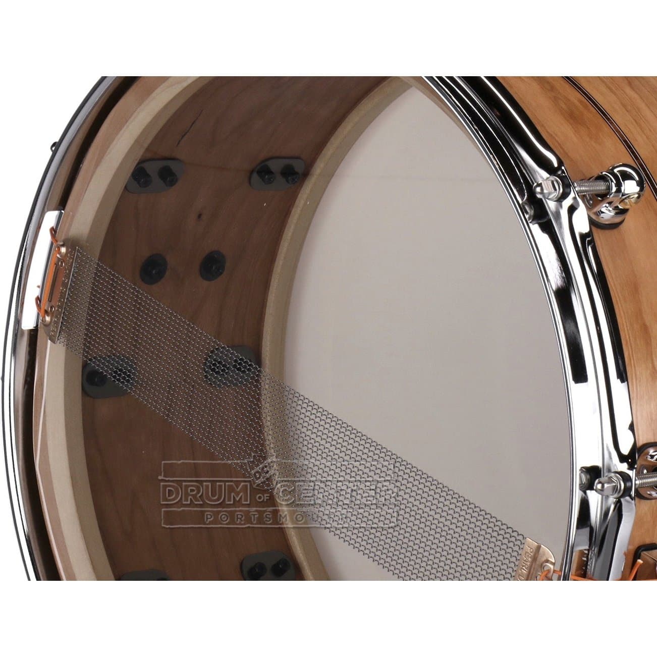 Pearl Music City Custom Solid Cherry 14x6.5 Snare Drum - Natural With Kingwood Inlay