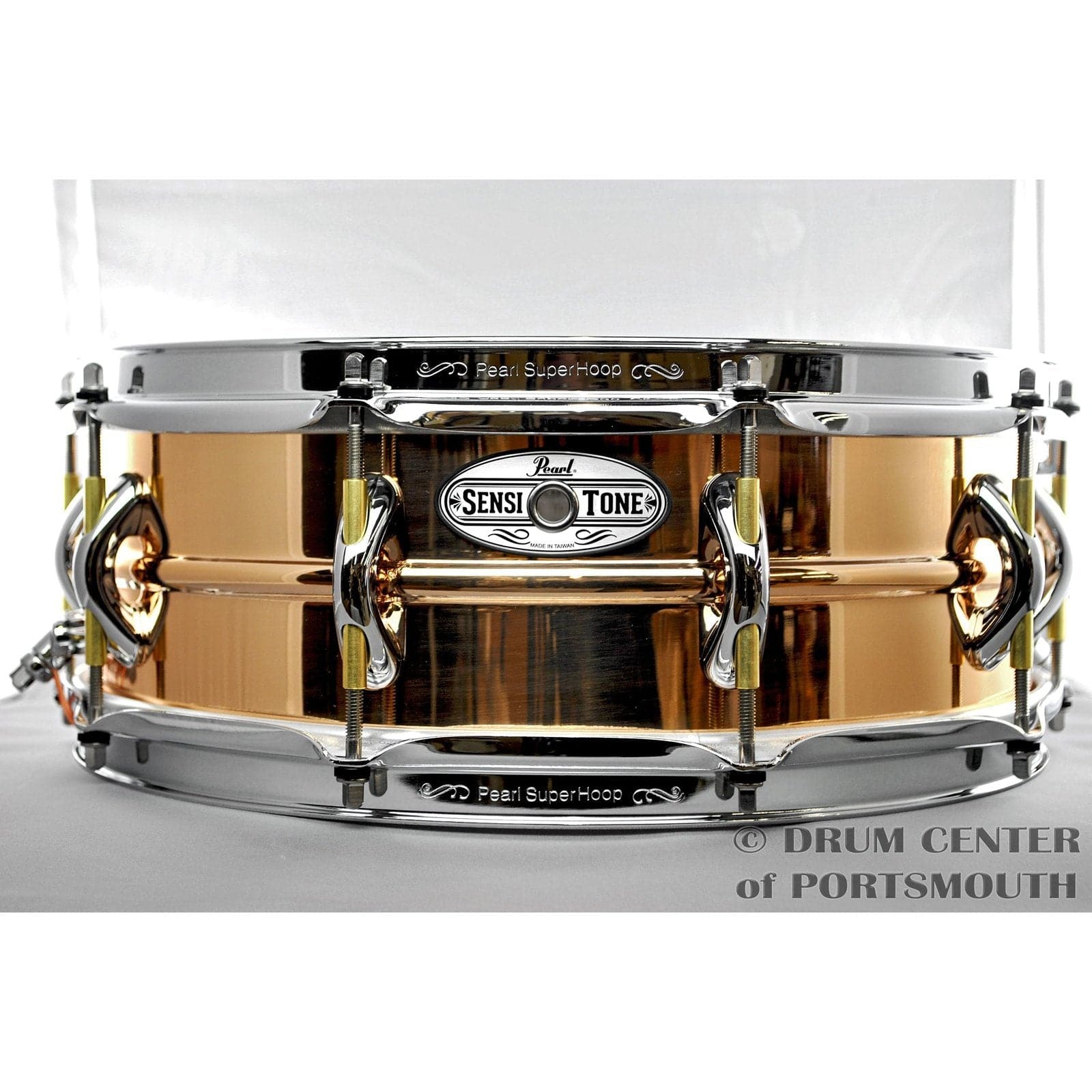 Pearl 5x14 SensiTone Premium Patina Brass Snare Drum > Guitars