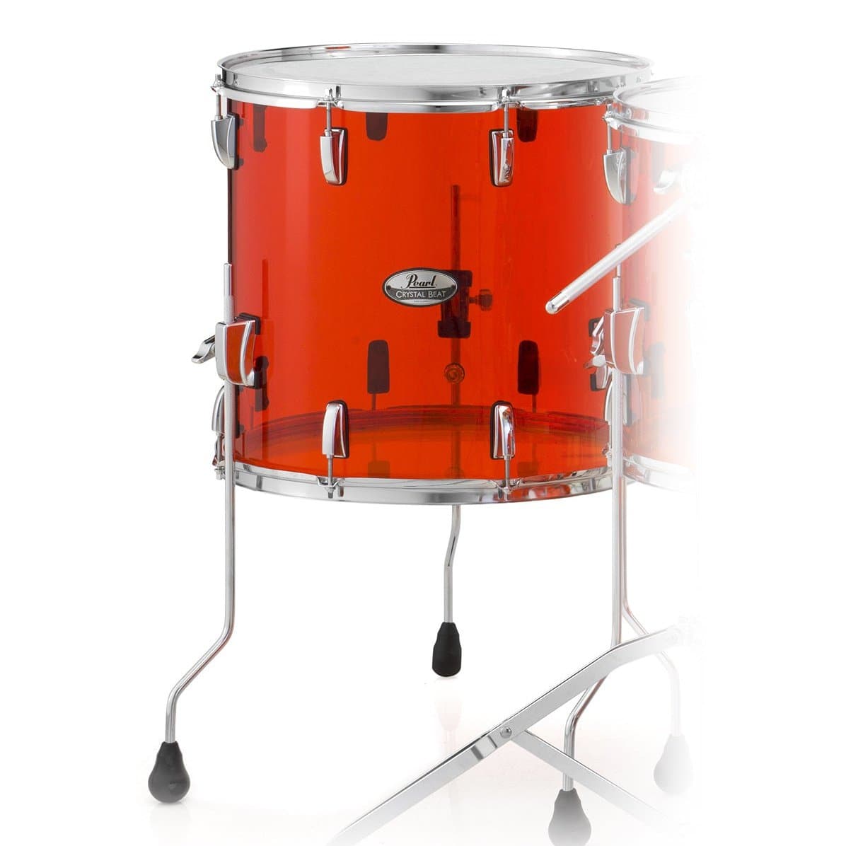 Pearl Crystal Beat Acrylic Floor Tom 14x13-Ruby Red