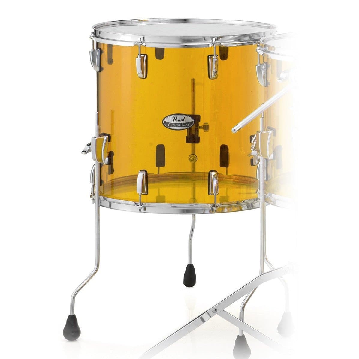 Pearl Crystal Beat Acrylic Floor Tom 14x13 Tangerine Glass