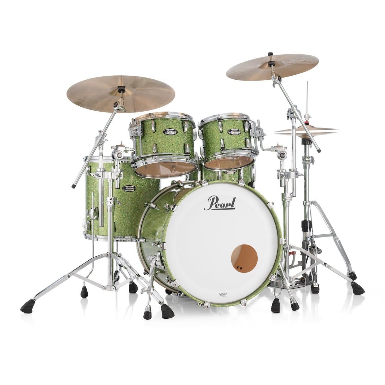 Pearl Masters Maple MM6 4pc Drum Set w/22x18BD w/L-Bracket R2 Mounts Shimmer of Oz