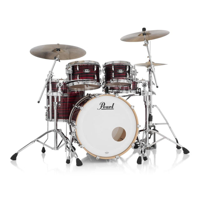 Pearl Masters Maple MM6 4pc Drum Set w/22x16BD w/L-Bracket R2 Mounts Red Oyster Swirl