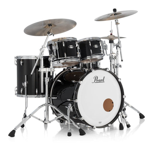 Pearl Masters Maple MM6 4pc Drum Set w/22x18BD w/L-Bracket R2 Mounts Piano Black