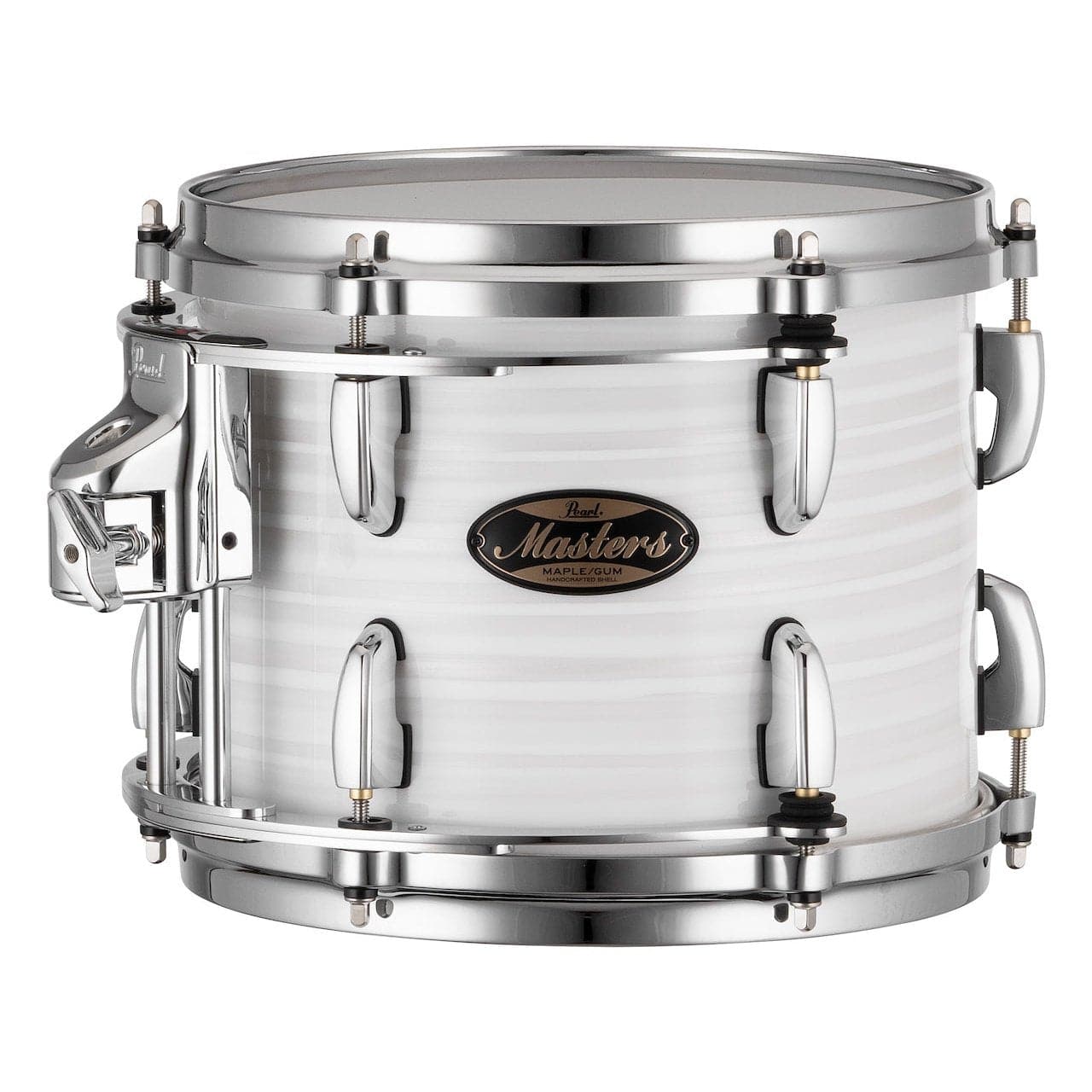 Pearl Masters Maple/Gum Tom 10x8 w/L-Bracket R2 Mount White Ice Swirl