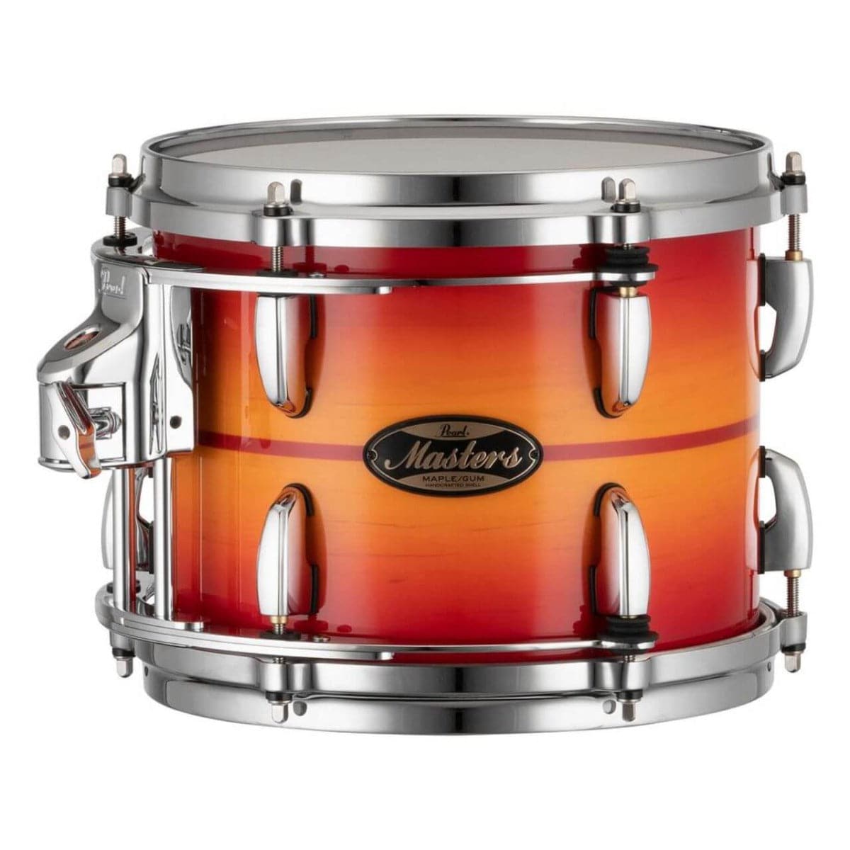 Pearl Masters Maple/Gum Tom 10x8 w/L-Bracket R2 Mount Sunburst Redstripe