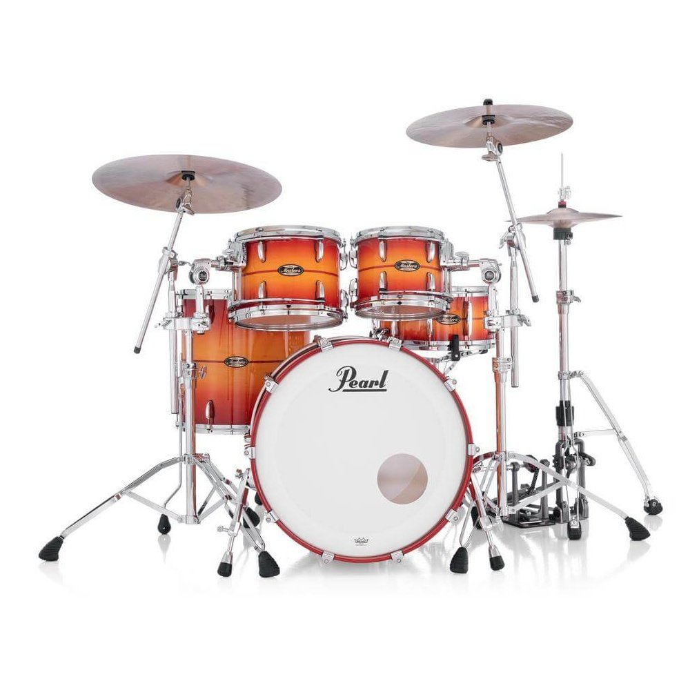 Pearl Masters Maple/Gum 4pc Drum Set w/22x18BD w/Standard R2 Mounts Sunburst Redstripe