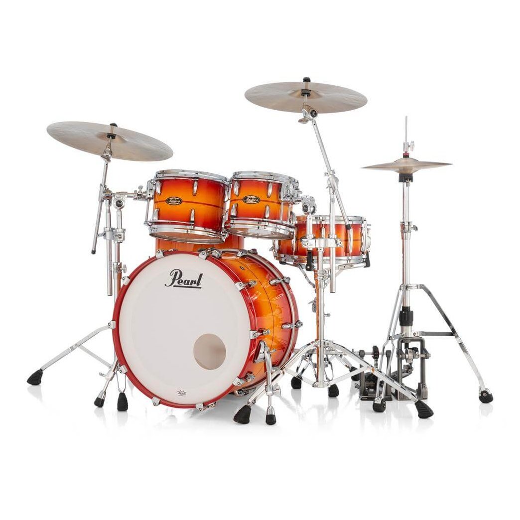 Pearl Masters Maple/Gum 4pc Drum Set w/22x18BD w/Standard R2 Mounts Sunburst Redstripe