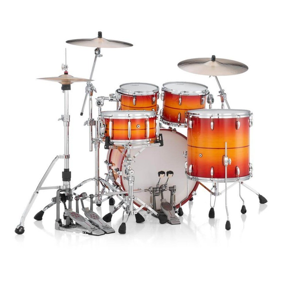Pearl Masters Maple/Gum 4pc Drum Set w/22x18BD w/Standard R2 Mounts Sunburst Redstripe