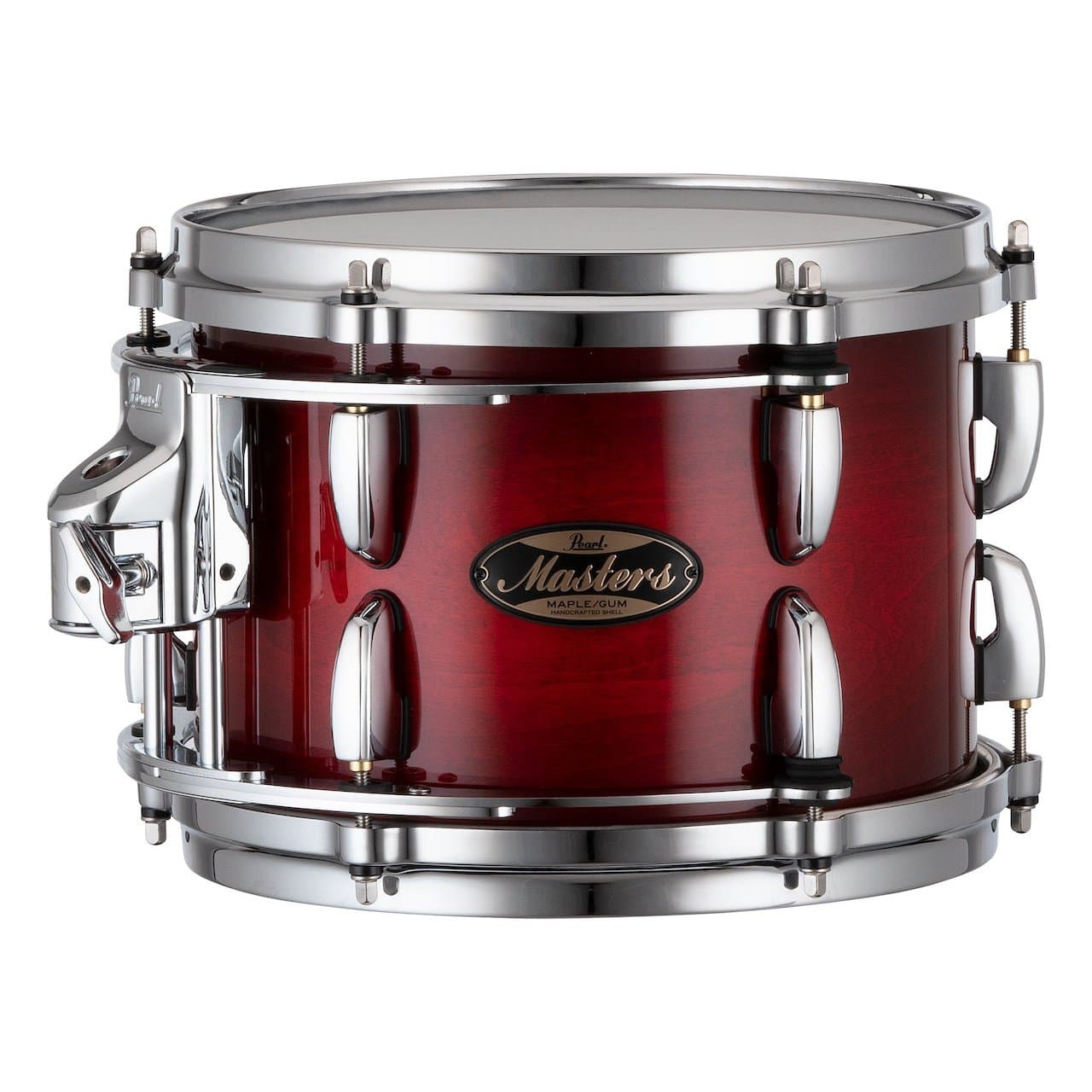 Pearl Masters Maple/Gum Tom 10x7 w/L-Bracket R2 Mount Deep Redburst