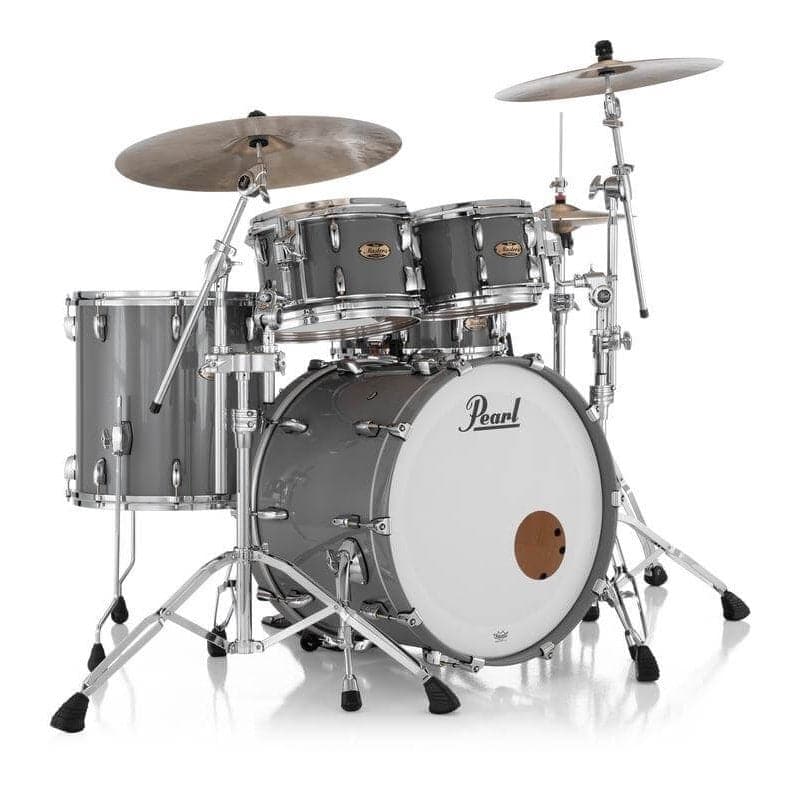 Pearl Masters Maple Pure 4pc Drum Set w/22x16BD w/L-Bracket R2 Mounts Putty Gray
