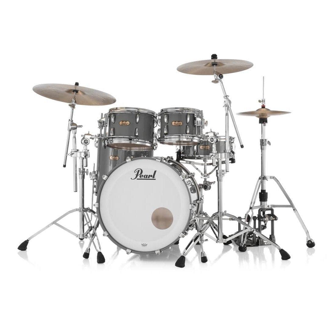 Pearl Masters Maple Pure 4pc Drum Set w/22x16BD w/L-Bracket R2 Mounts Putty Gray
