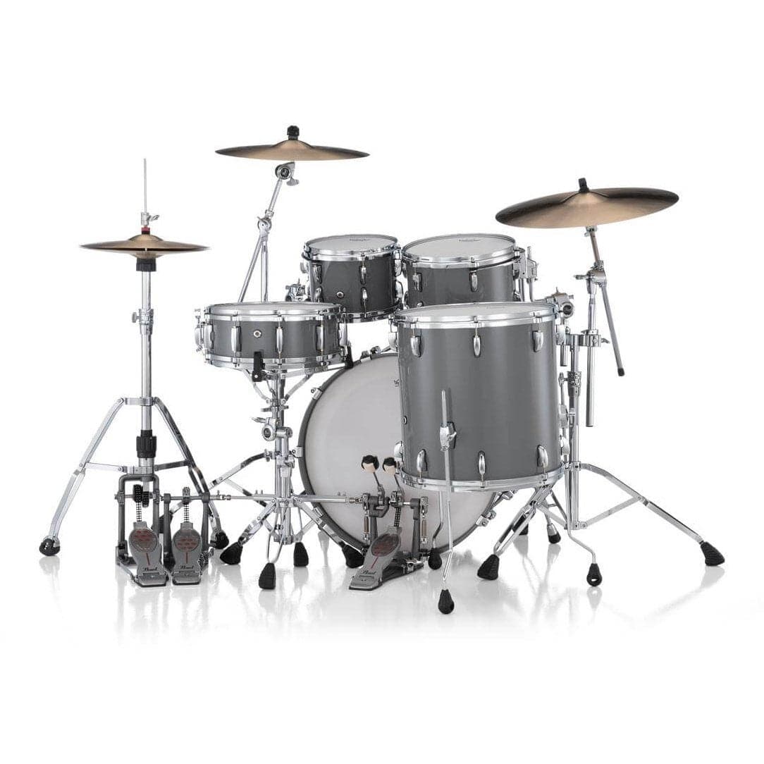 Pearl Masters Maple Pure 4pc Drum Set w/22x16BD w/L-Bracket R2 Mounts Putty Gray