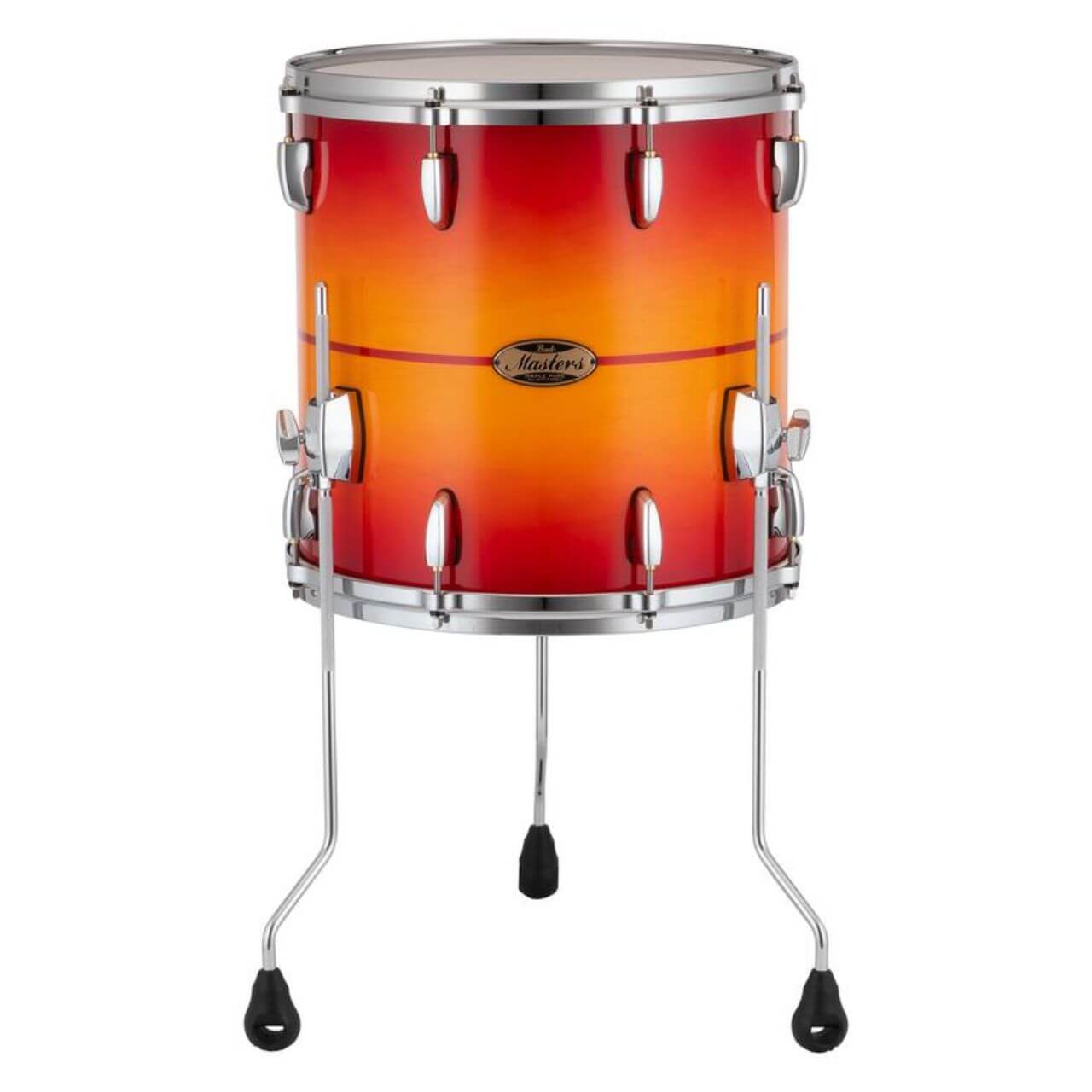 Pearl Masters Maple/Gum Floor Tom 14x14 Sunburst Redstripe