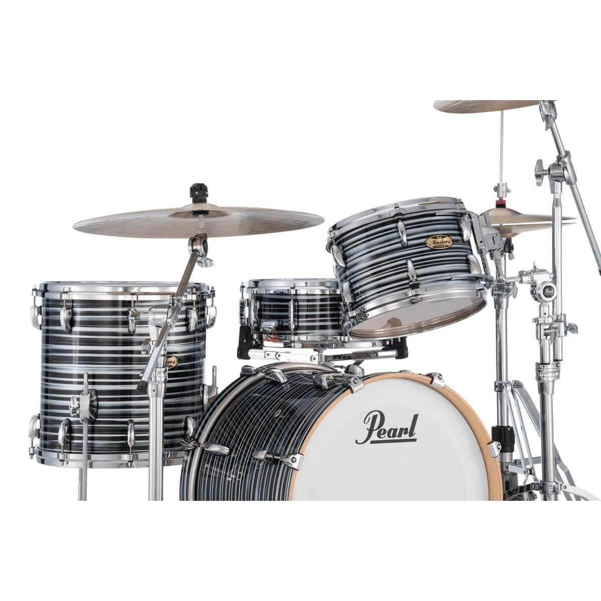 Pearl Masters Maple Pure 3pc Drum Set 20/12/14 w/L-Bracket R2 Mounts Black Oyster Swirl